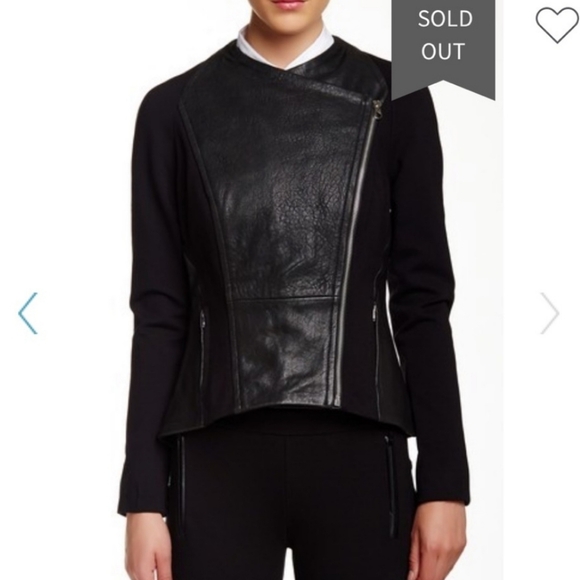 Ted Baker Melaa Leather Panel Moto Biker Jacket, Ted Size 2 - Picture 7 of 10